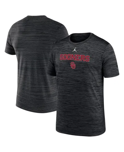 Jordan Kids' Big Boys And Girls Black Oklahoma Sooners Velocity Performance T-shirt In Gray