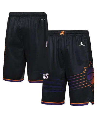 Jordan Kids' Big Boys And Girls Black Phoenix Suns Statement Edition Swingman Dri-fit Shorts