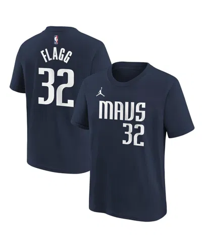 Jordan Kids' Big Boys And Girls Cooper Flagg Navy Dallas Mavericks 2025 Nba Draft Statement Name Number T-shirt In Blue