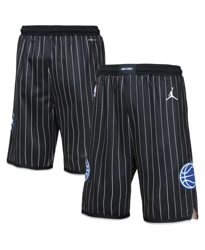Jordan Kids' Big Boys And Girls  Black Orlando Magic Authentic Statement Edition Swingman Shorts