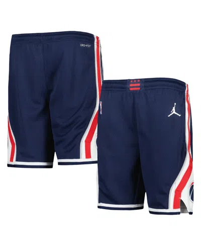 Jordan Kids' Big Boys And Girls  Brand Navy Washington Wizards Statement Edition Swingman Performance Short