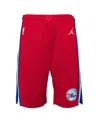 Jordan Big Boys And Girls  Brand Red Philadelphia 76ers Statement Edition Swingman Performance Shorts In Red