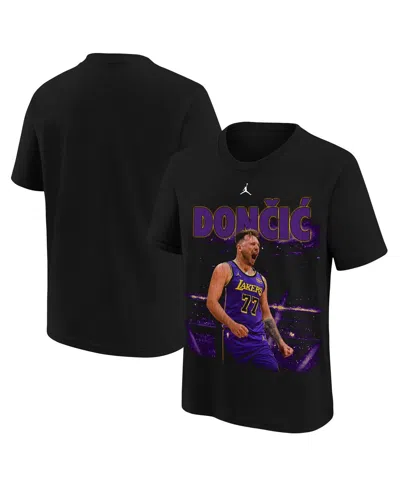 Jordan Kids' Big Boys And Girls Luka Doncic Black Los Angeles Lakers New Faces X New Places T-shirt