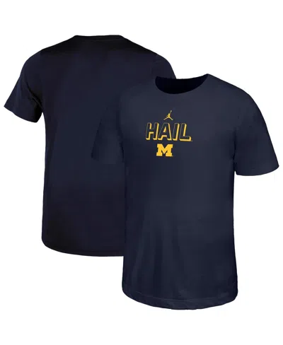 Jordan Kids' Big Boys And Girls Navy Michigan Wolverines Legend Performance T-shirt In Blue