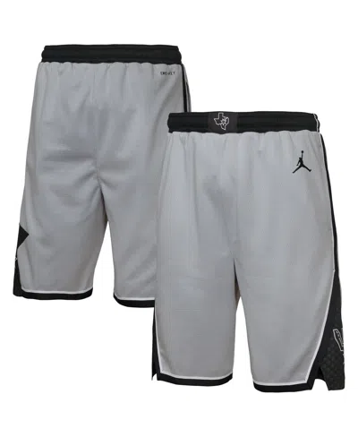 Jordan Big Boys And Girls Silver San Antonio Spurs Authentic Statement Edition Swingman Shorts In Gray
