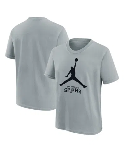 Jordan Kids' Big Boys And Girls Silver San Antonio Spurs Essential Jumpman Logo T-shirt