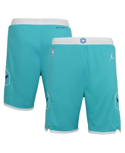 Jordan Kids' Big Boys And Girls Teal Charlotte Hornets 2020/21 Icon Edition Swingman Shorts