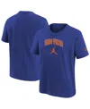 Jordan Big Boys And Girlsâ Blue New York Knicks Essential Cities T-shirt In Blue