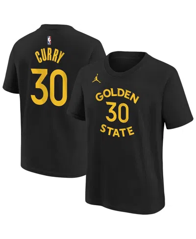 Jordan Kids' Big Boys And Girls Stephen Curry Black Golden State Warriors Statement Name Number T-shirt