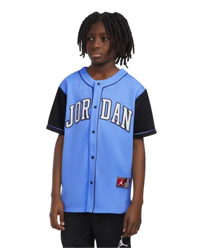Jordan Kids' Big Boys Baseball Jersey T-shirt In University Blue