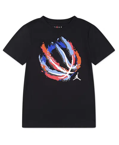 Jordan Kids' Big Boys Basketball Fire Short Sleeve T-shirt In Black