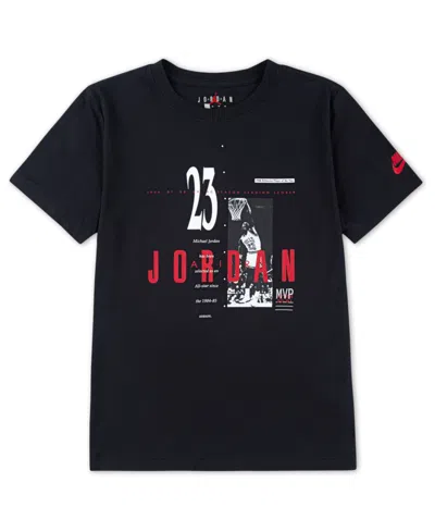 Jordan Kids' Big Boys Brand Crew Short Sleeve Tee In Black/red