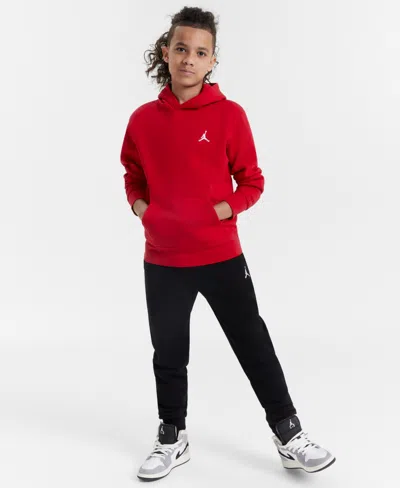 Jordan Kids' Big Boys Brooklyn Essentials Fleece Pullover Hoodie In Red
