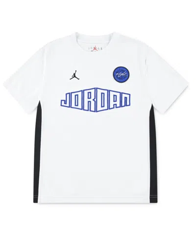 Jordan Kids' Big Boys Dri-fit Rise T-shirt In White