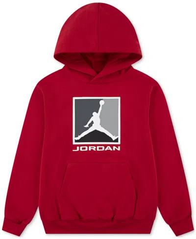 Jordan Kids' Big Boys Essentials Baseline Pullover Hoodie In Red
