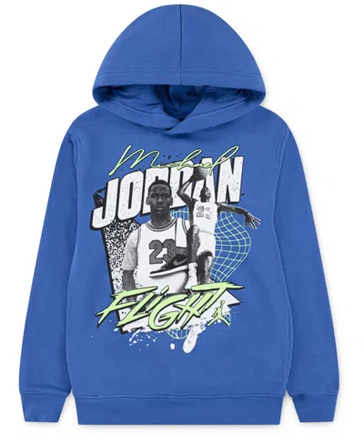 Jordan Kids' Big Boys Fleece Pullover Hoodie In Blue