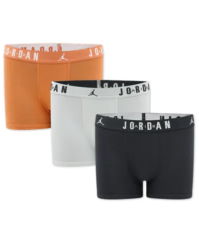 Jordan Kids' Big Boys Flight Dri-fit Cotton Core Boxer Briefs, Pack Of 3 In Multi