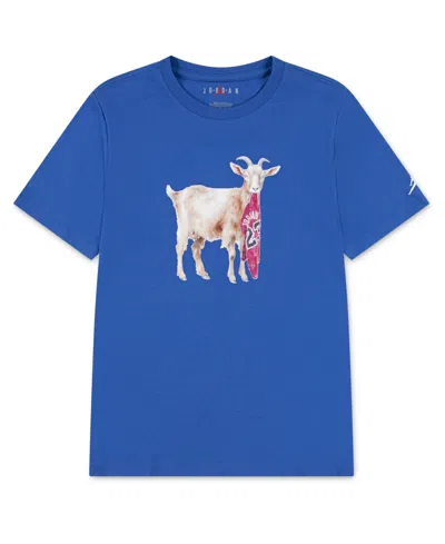 Jordan Kids' Big Boys Flight Goat T-shirt In Blue