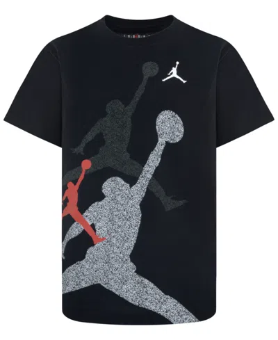 Jordan Kids' Big Boys Gradient Stacked Short Sleeve Tee In Black/red