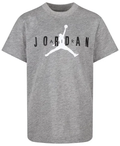 Jordan Kids' Big Boys Graphic Short Sleeves T-shirt In Carbon Heather