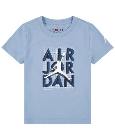 Jordan Kids' Big Boys  Stack Short Sleeve T-shirt In Blue Grey