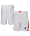Jordan Big Boys  White Philadelphia 76ers 2022/23 City Edition Swingman Shorts In White