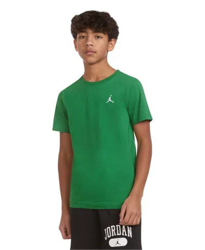 Jordan Kids' Big Boys Jumpman Air Embroidery T-shirt In Pine Green