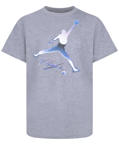Jordan Kids' Big Boys Jumpman Flight Chrome Short Sleeve T-shirt In Gehcarbon