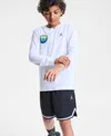 Jordan Big Boys Jumpman Global Rise Graphic Long-sleeve T-shirt In White