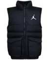 Jordan Big Boys Logo Fleece-lined Faux-down Puffer Vest In Black