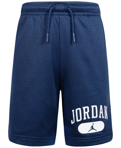 Jordan Kids' Big Boys Mesh Logo Shorts In Midnight Blue