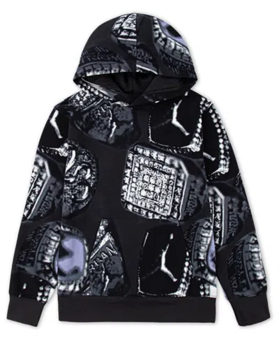 JORDAN BIG BOYS MVP FLEECE PRINTED PULLOVER HOODIE