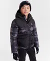 Jordan Big Boys Printed Full-zip Hooded Puffer Jacket In Gaeiron Gr