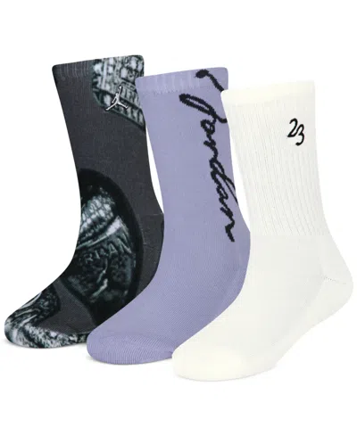 Jordan Kids' Big Boys Rings 3-pk. Crew Socks In Off Noir