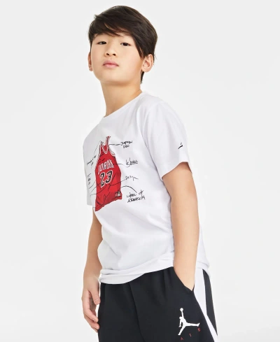 Jordan Kids' Big Boys The Jersey Printed Crewneck T-shirt In White