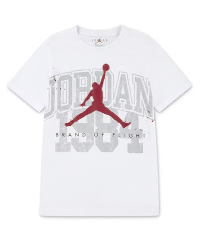Jordan Kids' Big Boys Throwback Athletic T-shirt In White