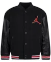 Jordan Big Boys Varsity Baseball Jacket In Black