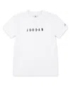 Jordan Big Boys Wordmark Embroidery Short Sleeve T-shirt In White