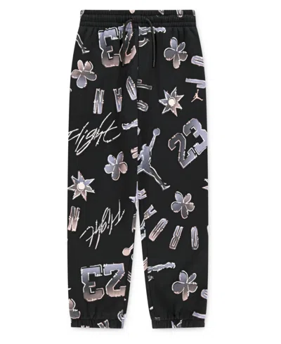 Jordan Kids' Big Girls 23 Throwback Fleece Pants In Black
