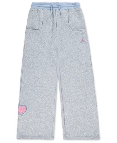 Jordan Kids' Big Girls Bling Fleece Pants In Gray