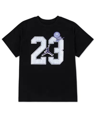 Jordan Kids' Big Girls Blue Jeans And Bling T-shirt In Black