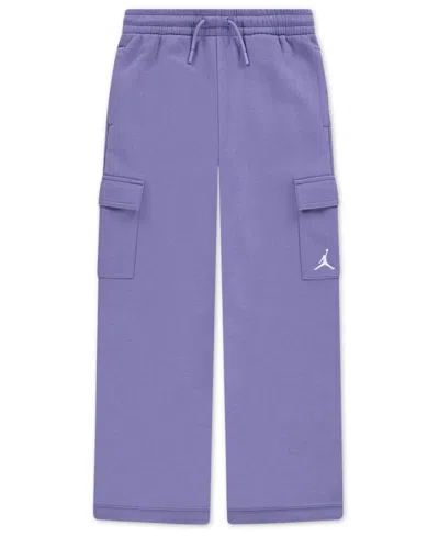 Jordan Kids' Big Girls Brooklyn Fleece Cargo Pants In Purple