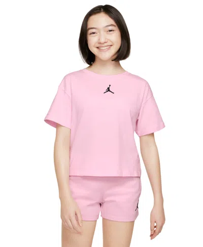 Jordan Kids' Big Girls Essentials Tee In Pink Foam