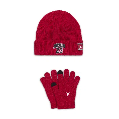 Jordan Big Kids' 2-piece 23 Jersey Beanie Set In Red