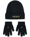 Jordan Big Kids 2-piece Beanie And Gloves Set In Black