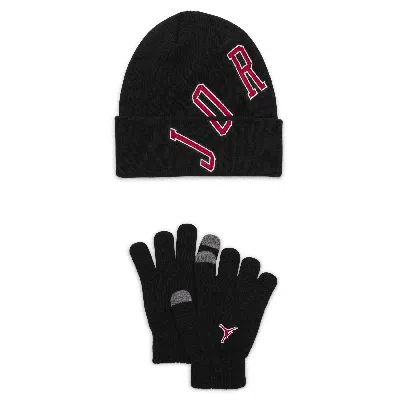 Jordan Big Kids' 2-piece Varsity Beanie Set In Black