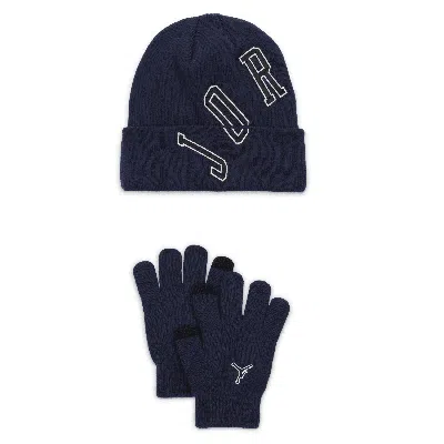 Jordan Big Kids' 2-piece Varsity Beanie Set In Blue