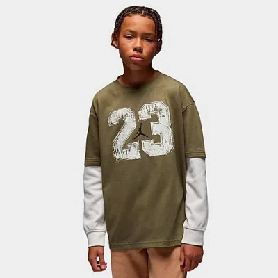 Jordan Big Kids 23 Long-sleeve T-shirt In Green