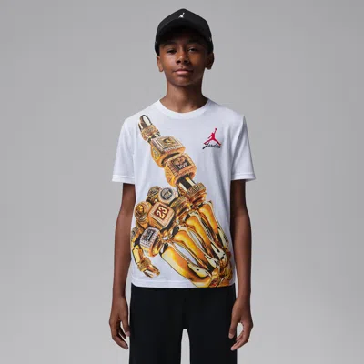 Jordan Big Kids' 23 Skeleton Rings T-shirt In White