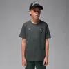 Jordan Big Kids' '24 Retro Black Cat T-shirt In Gray